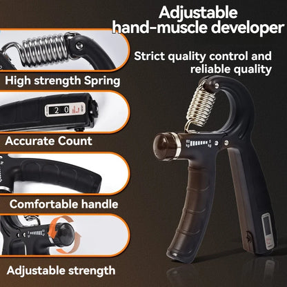 Grip Strength Trainer Men'S Professional Training Arm Hand Strength Rehabilitation Stress Reduction Wrist Count Adjustable Grips